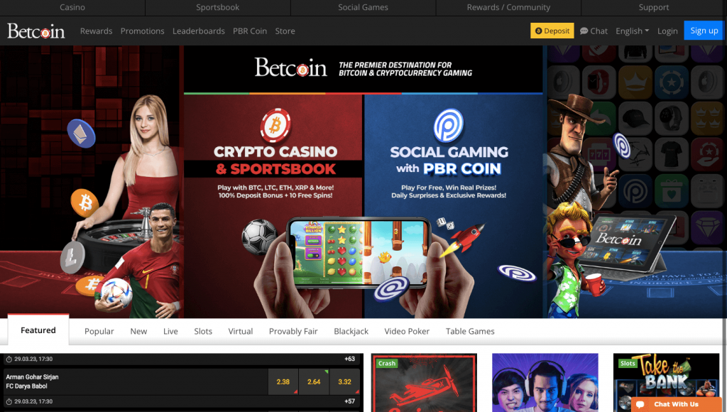 Betcoin Casino Lobby
